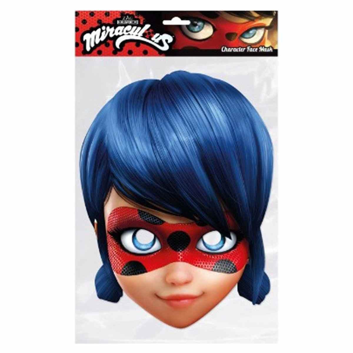 Maschera viso cartapesta miraculos lady bug