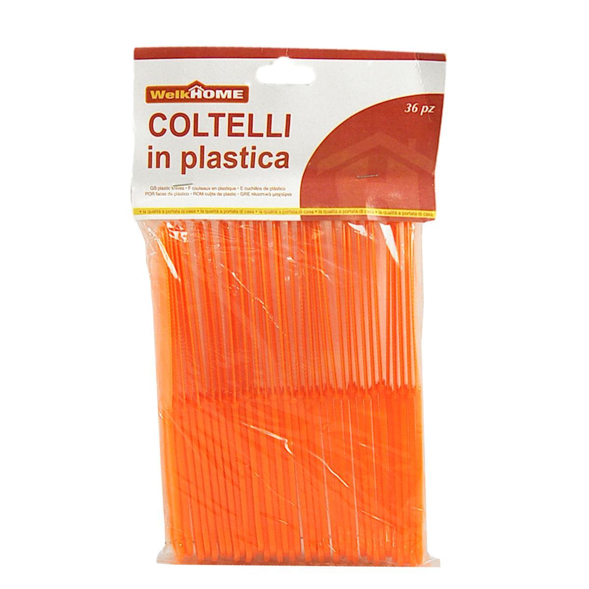Posate party coltello pvc 4 colori w home 36 pz