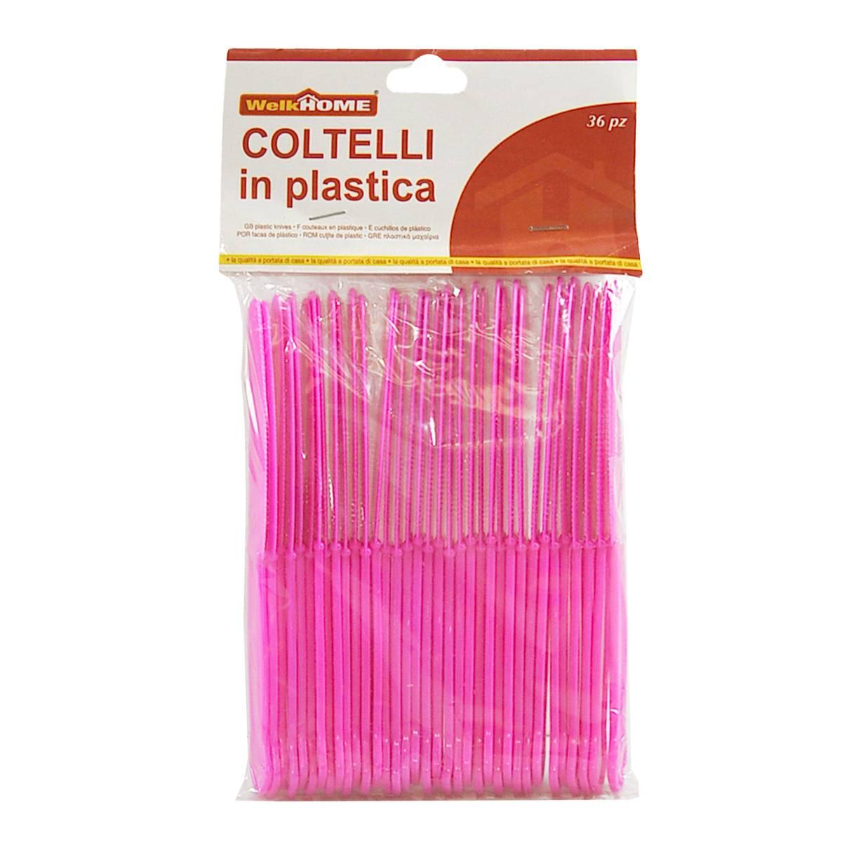 Posate party coltello pvc 4 colori w home 36 pz