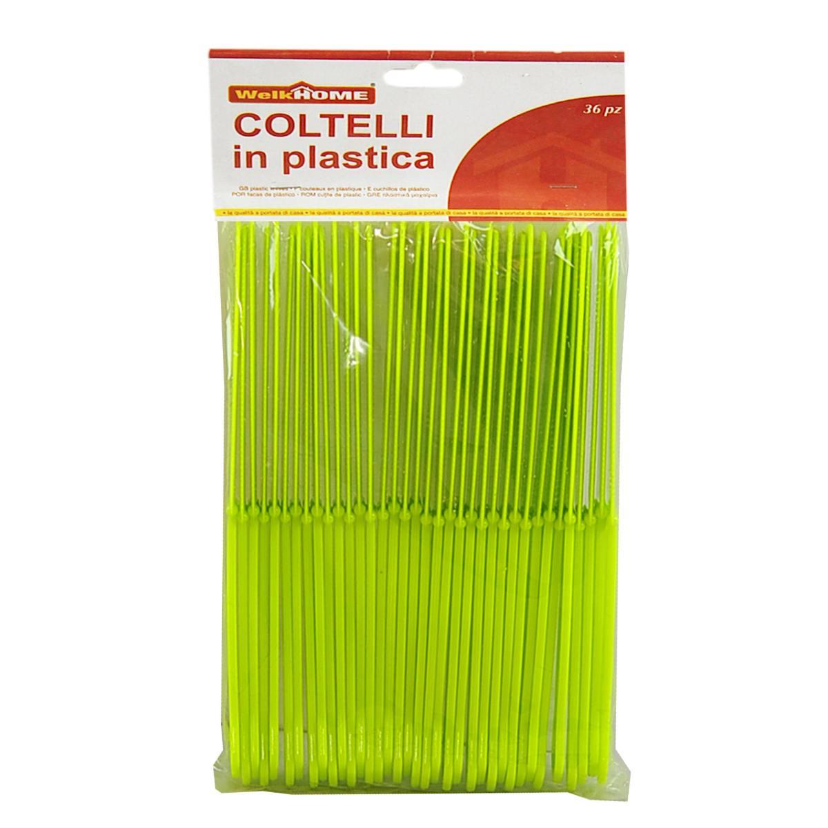 Posate party coltello pvc 4 colori w home 36 pz