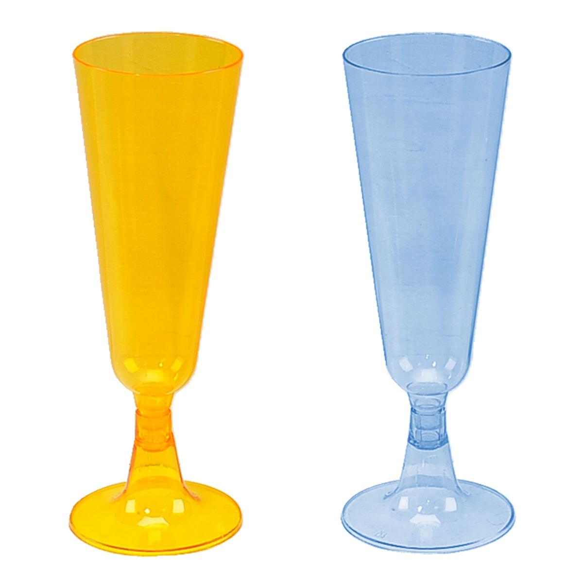 Bicchiere pl flute 4 colori 6 pz