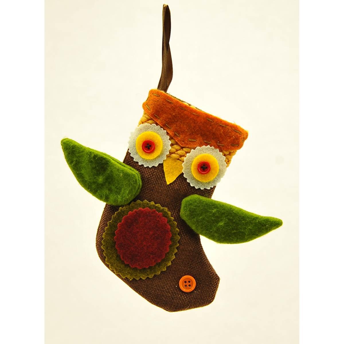 Decorazione natalizia calza guf0 stoffa 20 cm