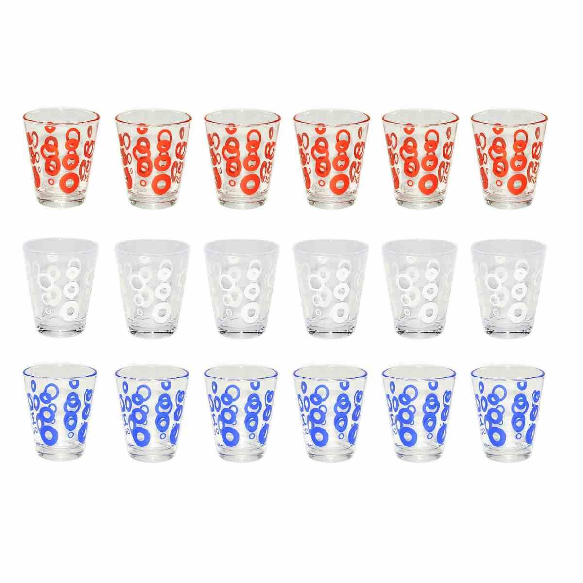 Bicchieri Vetro Set pz.6 Caffè Cerchi 4 Colori | M2 Store