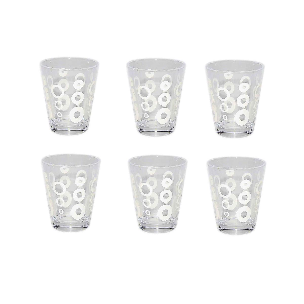 Bicchieri Vetro Set pz.6 Caffè Cerchi 4 Colori | M2 Store