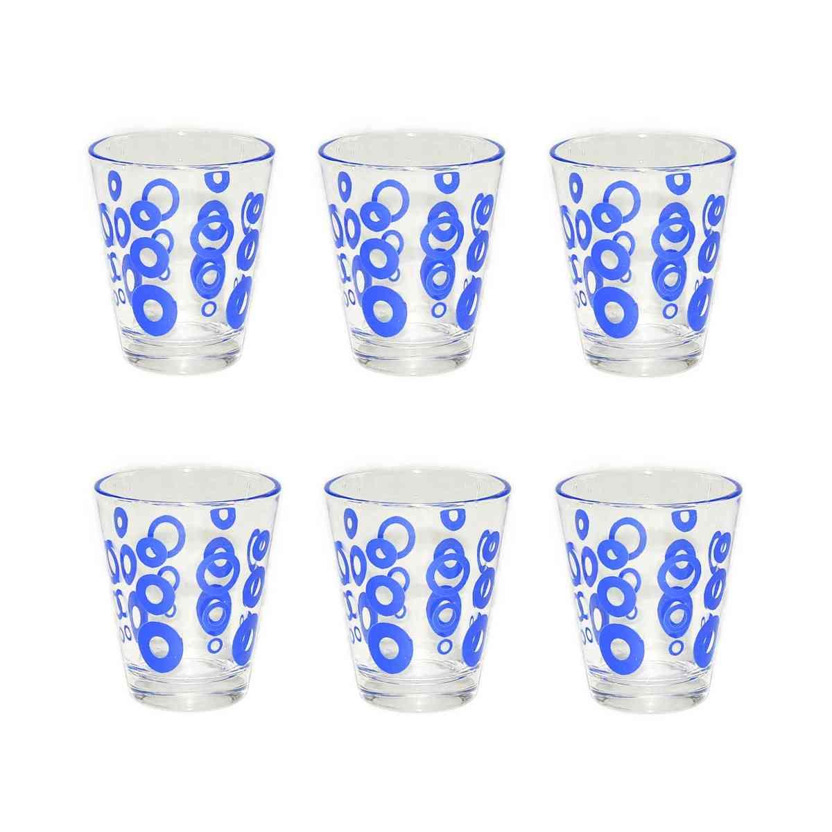 Bicchieri Vetro Set pz.6 Caffè Cerchi 4 Colori | M2 Store