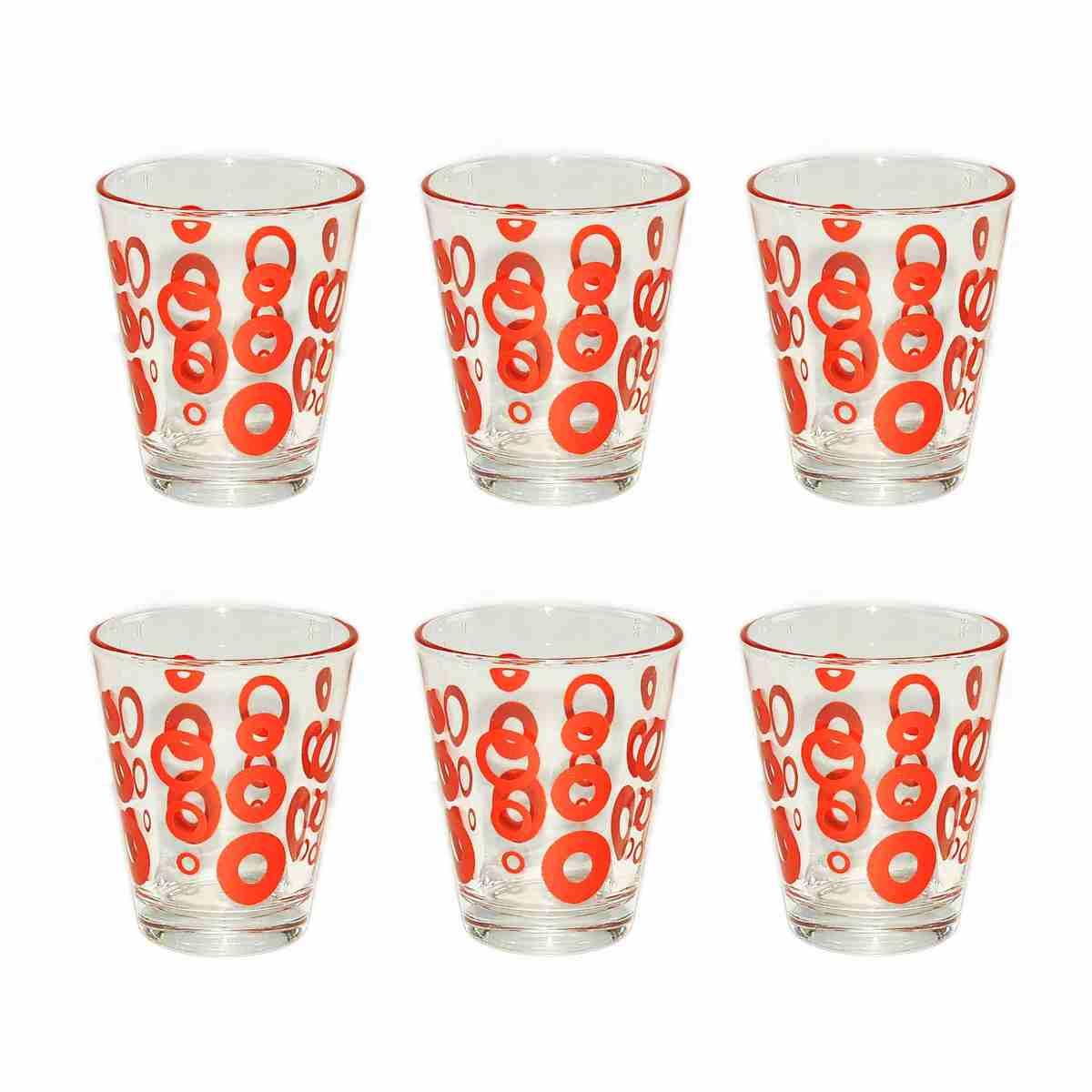 Bicchieri Vetro Set pz.6 Caffè Cerchi 4 Colori | M2 Store