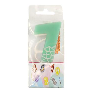 Candelina compleanno n 7 verde