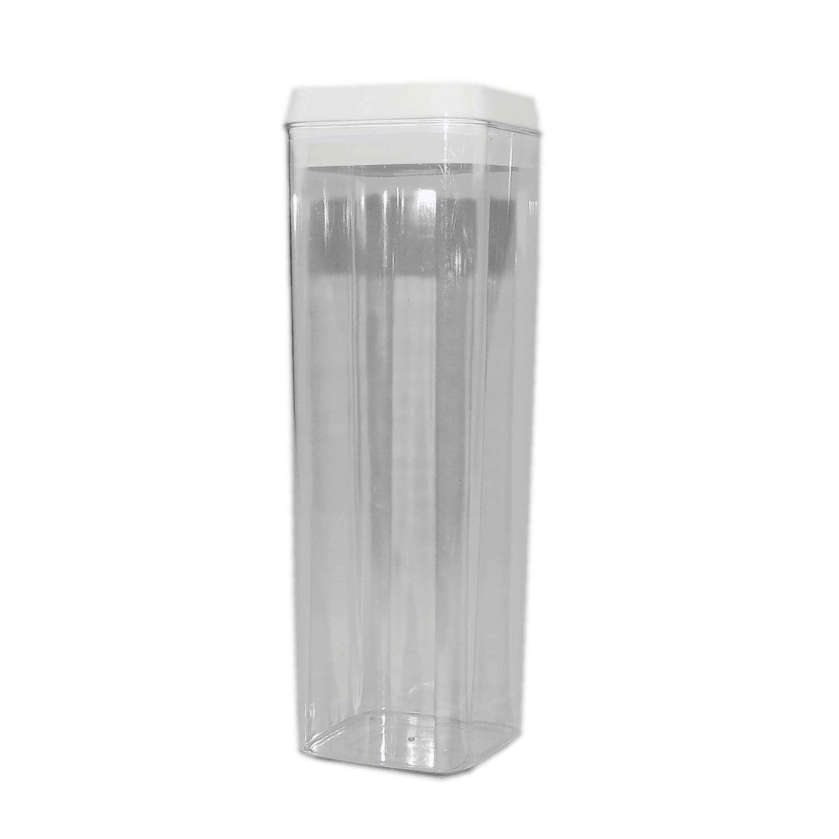 Barattolo PVC Lt.1,7 Quadrato Trasparente Alto Ermetico | M2 Store