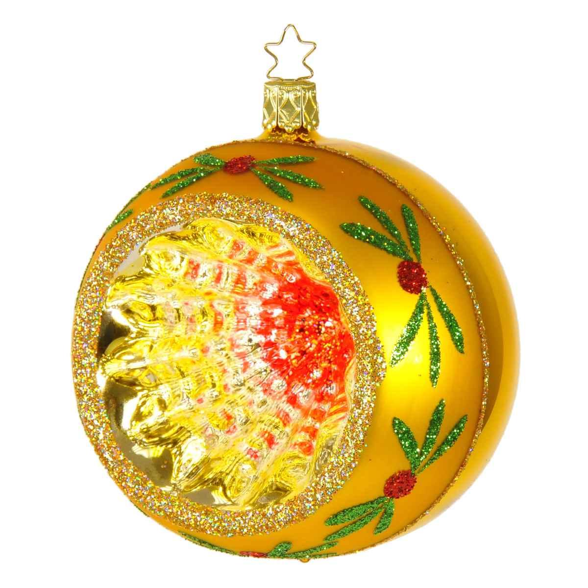 Pallina natalizia vetro collezione oro multi Ø 10 cm