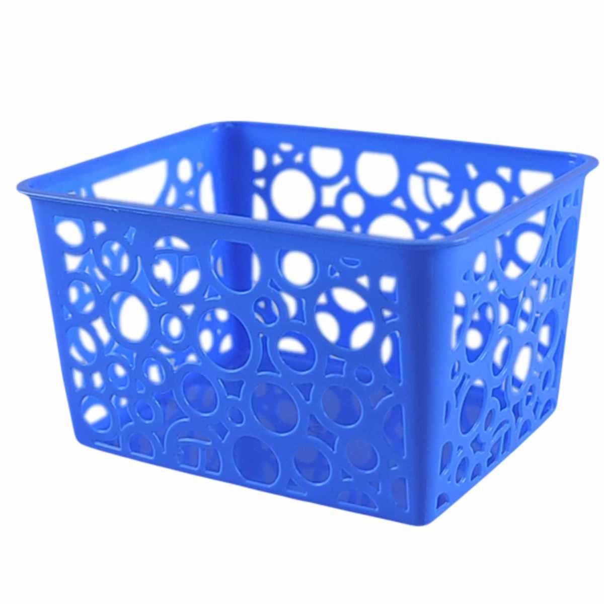 Cesto pvc rettangolare fori 4 colori 14 x 11 cm