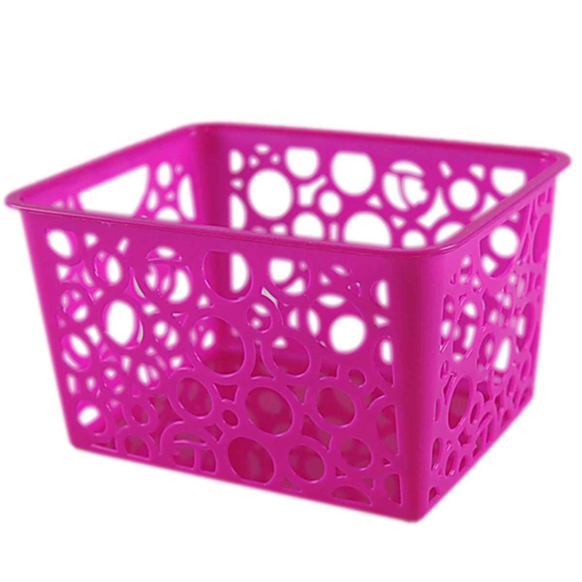 Cesto pvc rettangolare fori 4 colori 14 x 11 cm