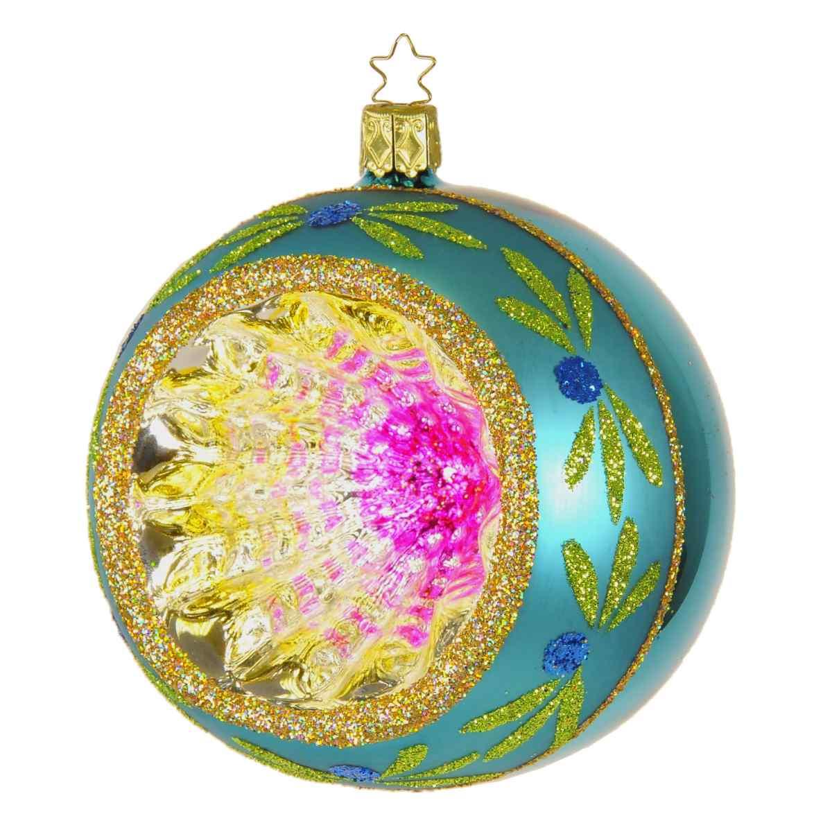Pallina natalizia vetro collezione azzurra multi Ø 10 cm