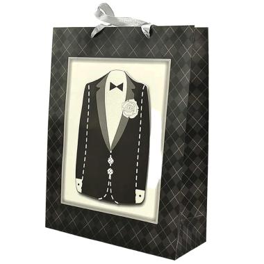 Busta regalo uomo giacca 3d 30 x 12 x 42 cm