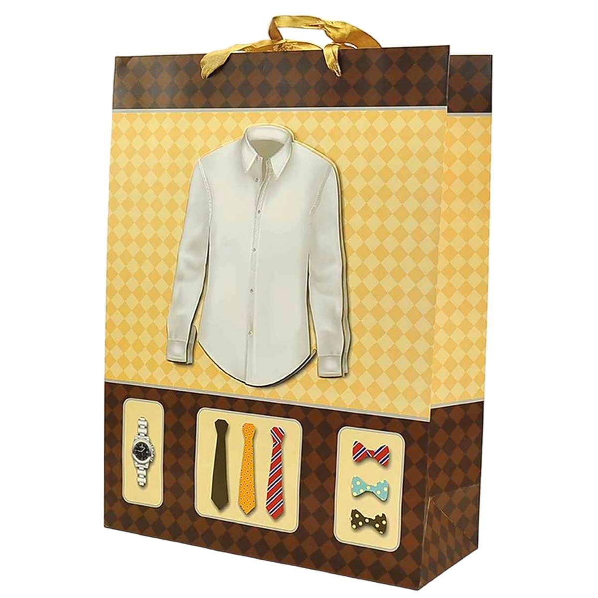 Busta regalo uomo camicia 3d 30 x 12 x 42 cm