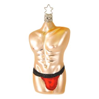 Pallina natalizia vetro collezione busto uomo 11,5 cm
