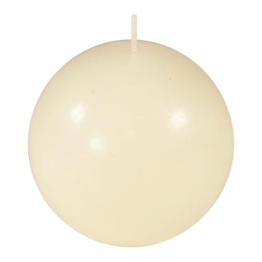 Candela sfera bianca pillar Ø 8 cm