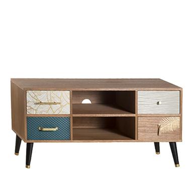 Mobile legno tv dixie 4 cassetti 110 x 40 x 53 cm
