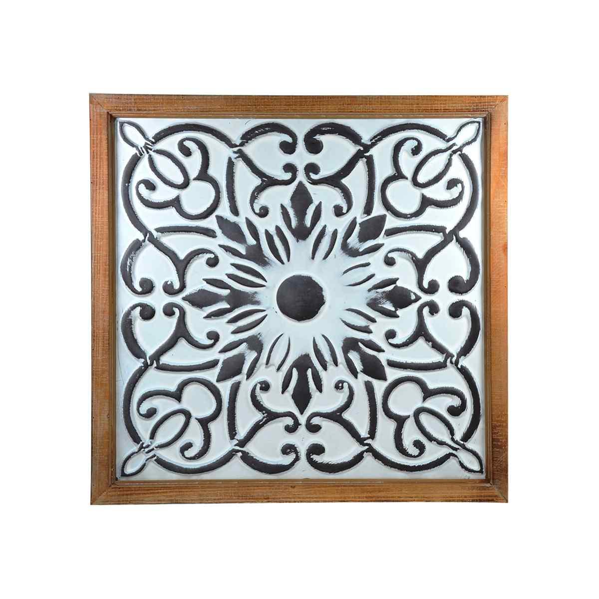 Quadro pannello metallo legno rabat 63 x 63 cm