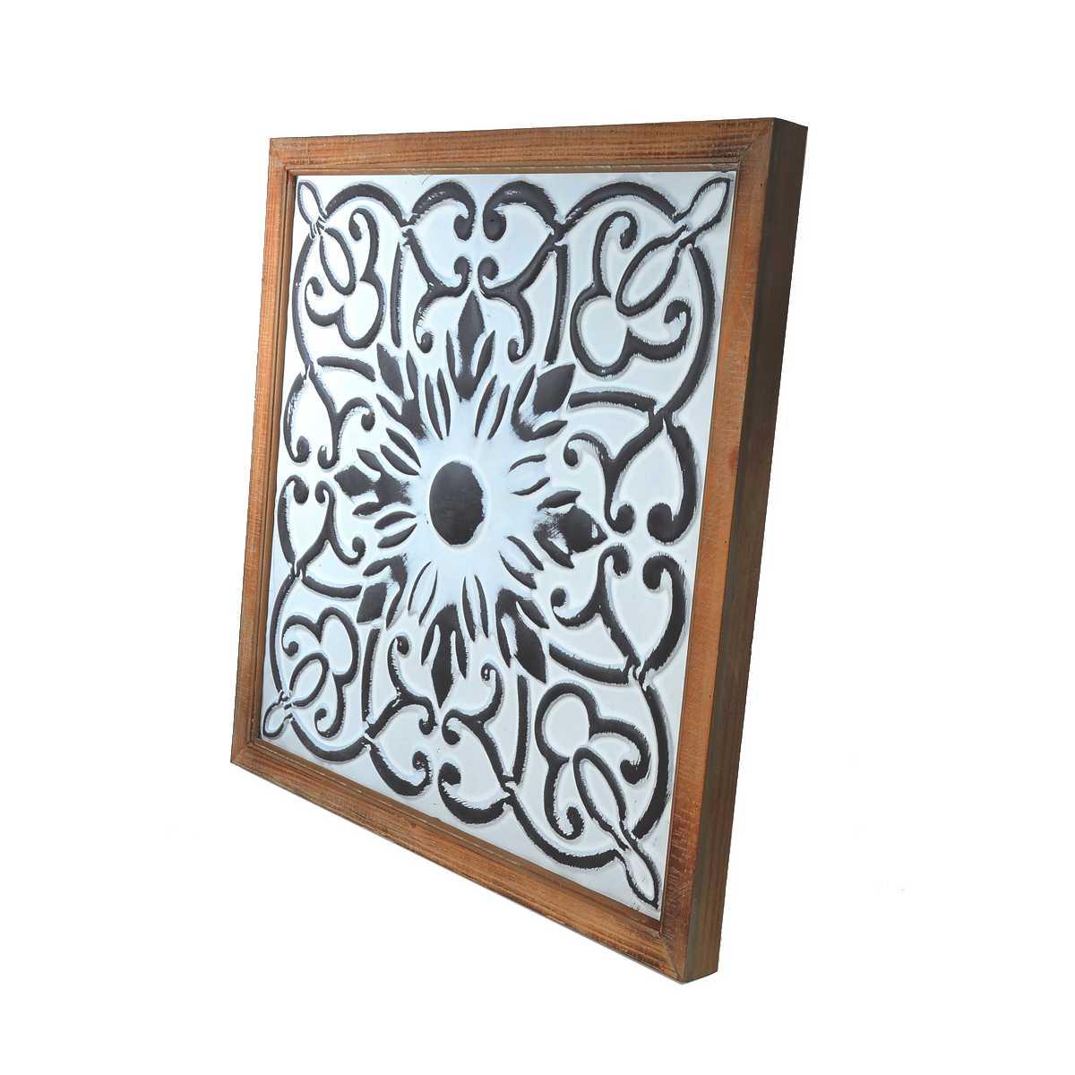 Quadro pannello metallo legno rabat 63 x 63 cm