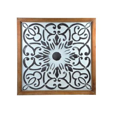Quadro pannello metallo legno rabat 63 x 63 cm
