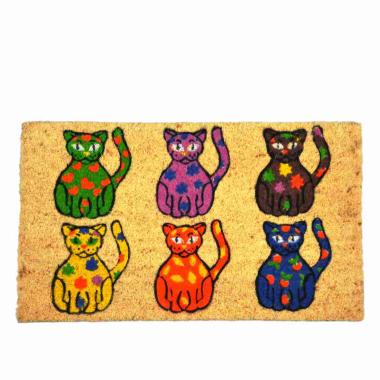 Zerbino cocco multicolor gatti 40 x 70 cm