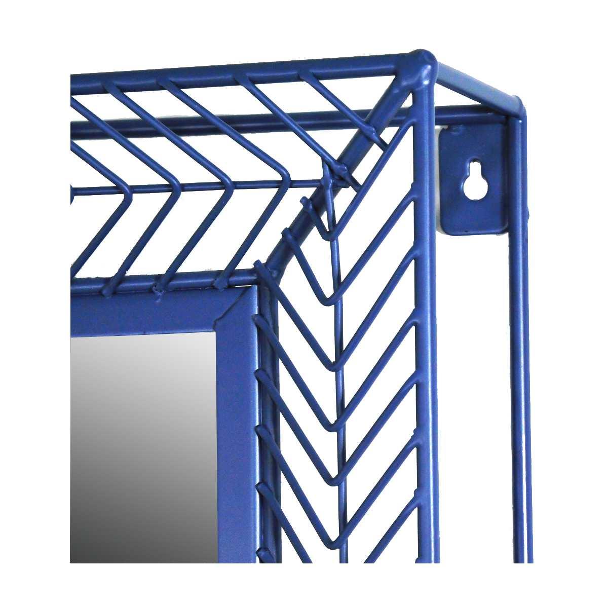 Specchio da muro metallo blu 38 x 8,5 x 78 cm