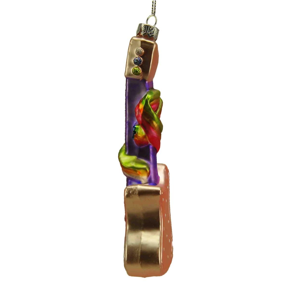 Pallina natalizia vetro collezione chitarra 5 x 2,5 cm