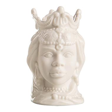 Vaso porcellana testa moro regina bianco
