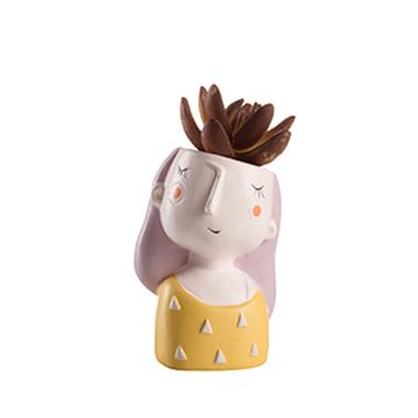 Vaso ceramica girl piantina 7 x 13 cm