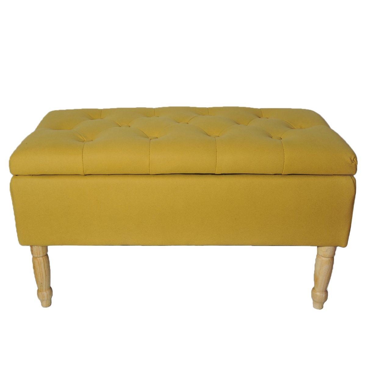 Pouf ecopelle ocra contentitore