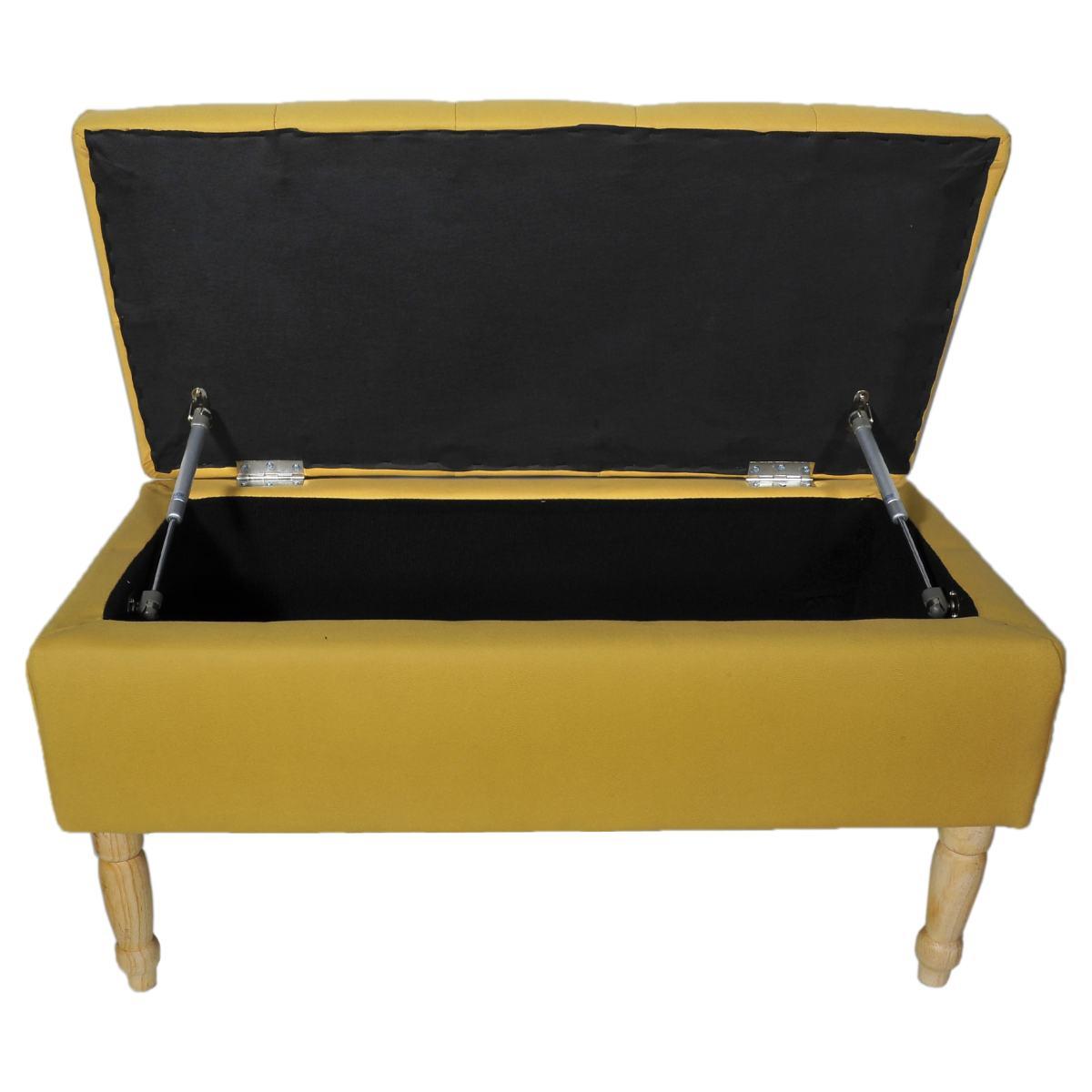 Pouf ecopelle ocra contentitore