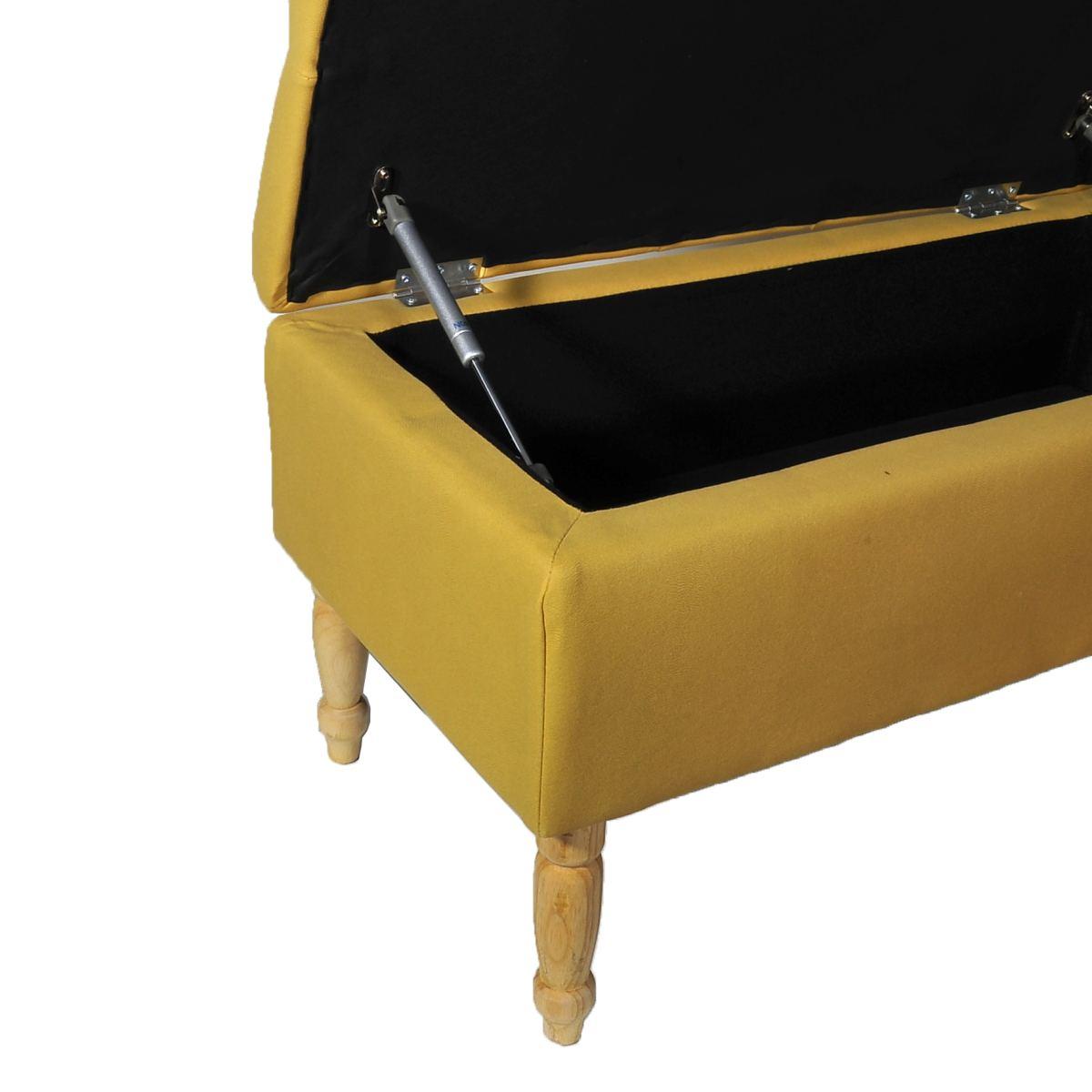 Pouf ecopelle ocra contentitore