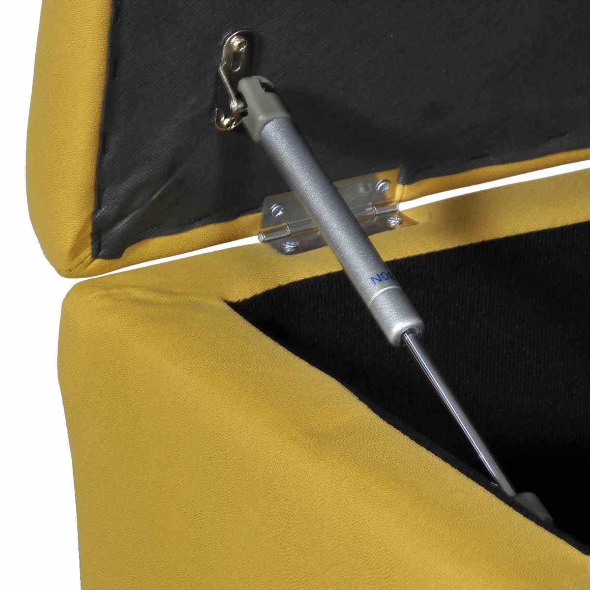 Pouf ecopelle ocra contentitore