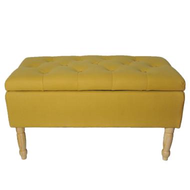 Pouf ecopelle ocra contentitore