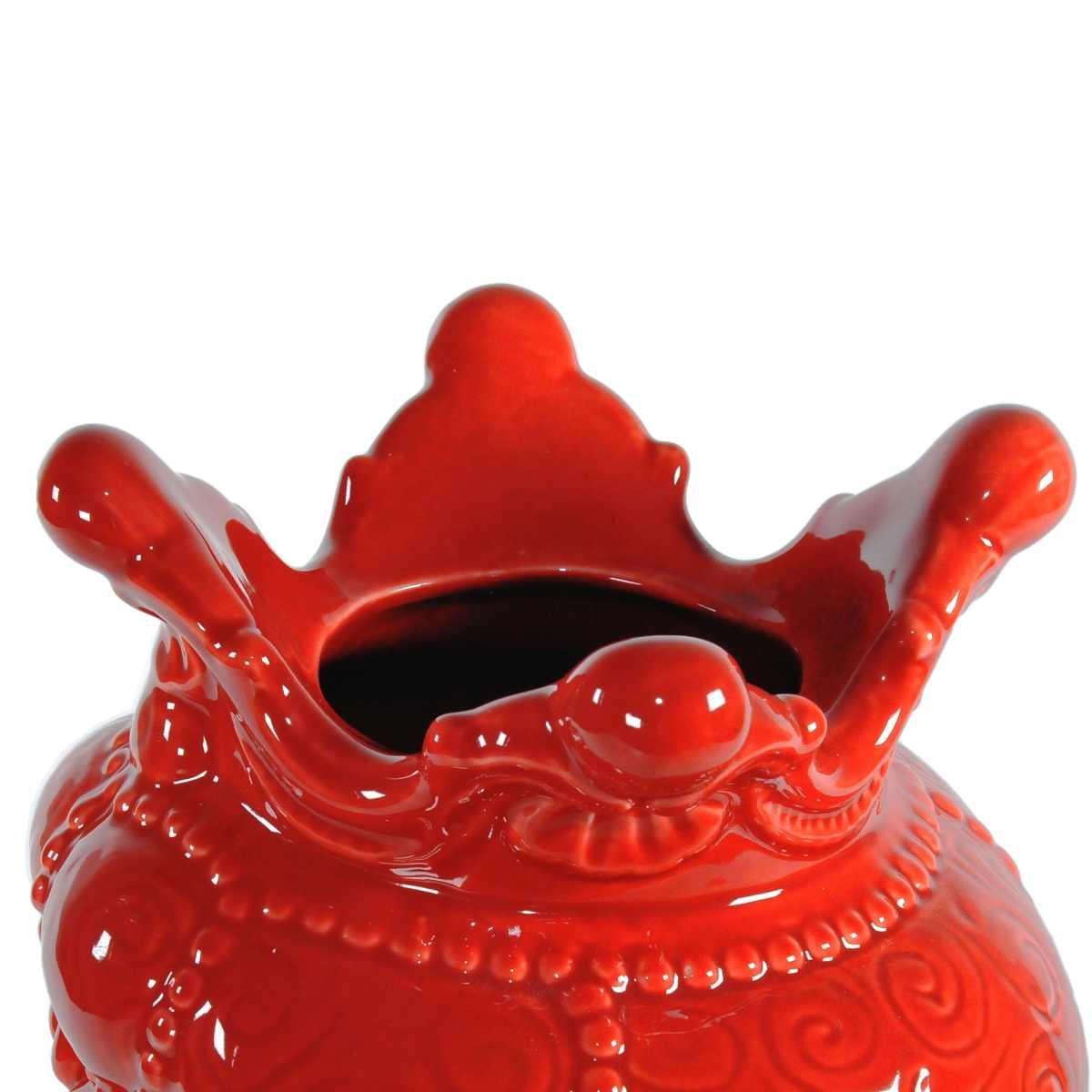 Vaso porcellana testa moro re corallo 24 cm