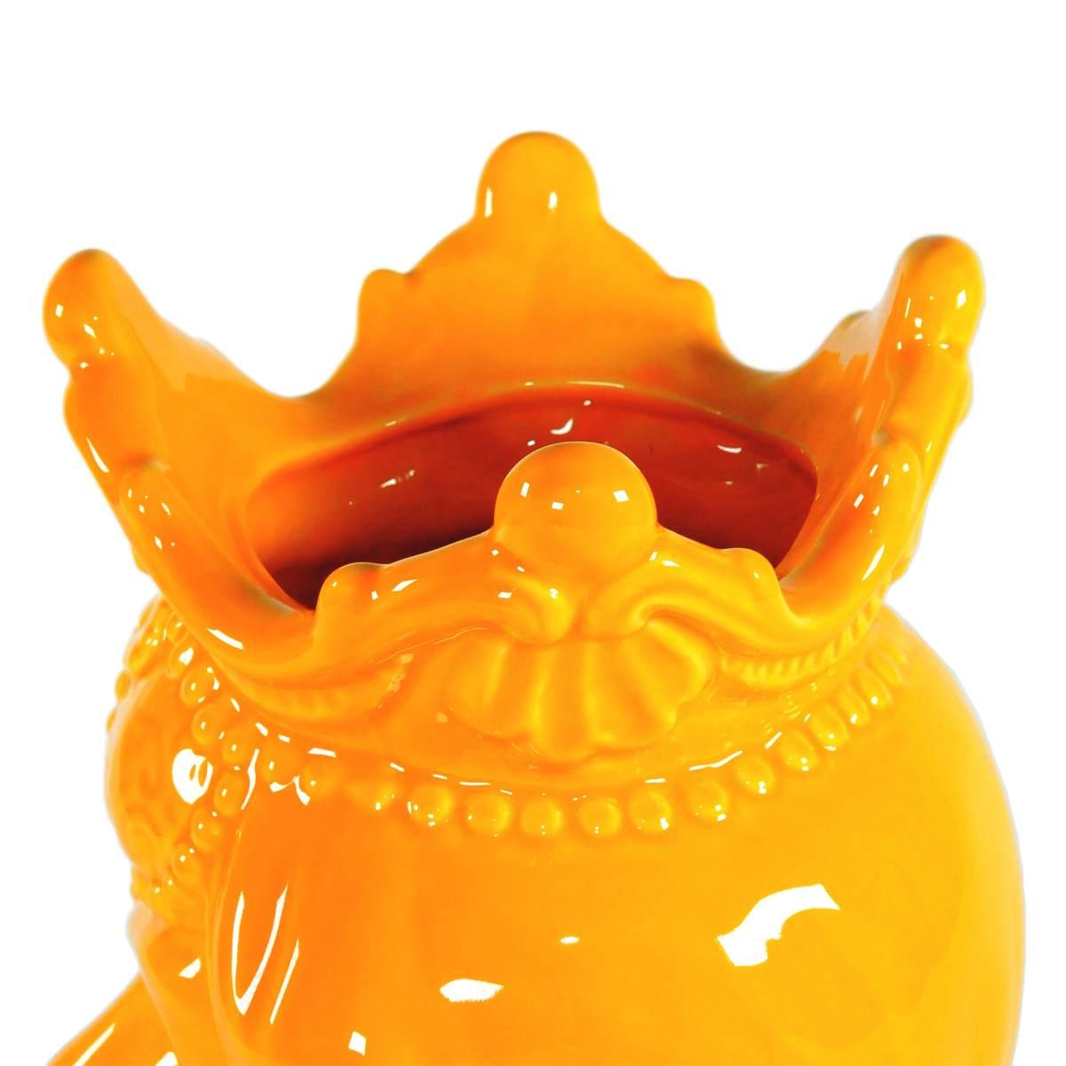 Vaso porcellana testa moro regina giallo 24 cm