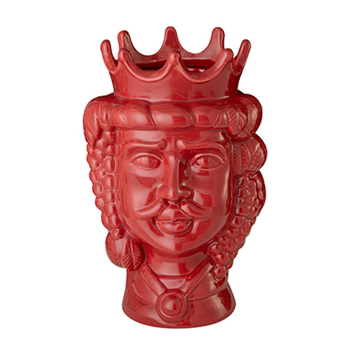 Vaso porcellana testa moro re corallo