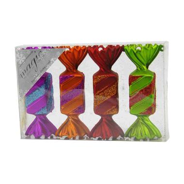 Pallina natalizia caramella 4 colori Set 4 pz