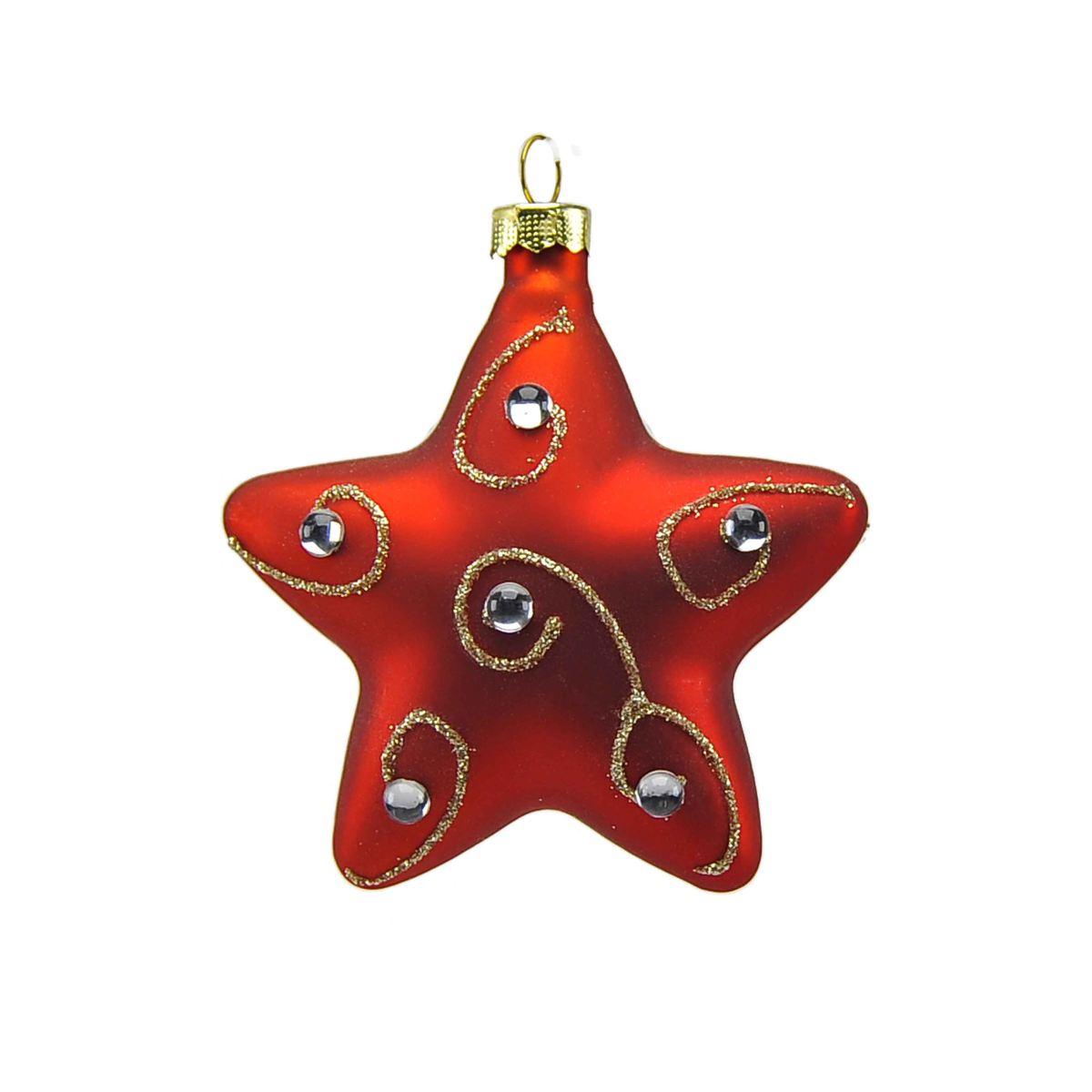 Pallina natalizia vetro collezione stella 9 cm