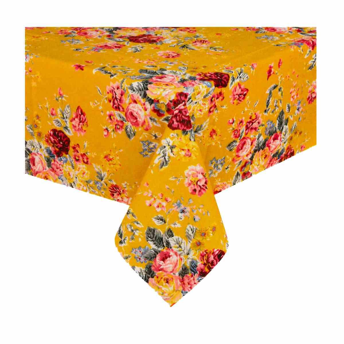 Tovaglia cotone fantasia fiori 140 x 240 cm