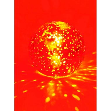 Pallina natalizia vetro rosse luce led batteria Ø 8 cm