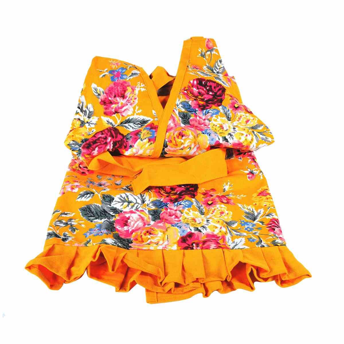 Grembiule fantasia fiori 80 x 85 cm