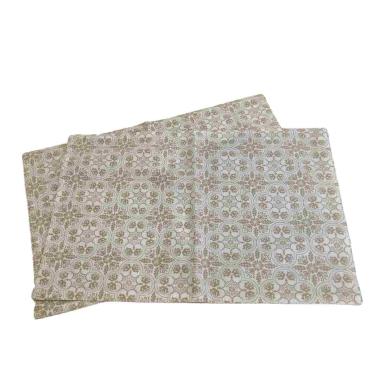 Tovaglietta americana fiori beige Set 2 pz