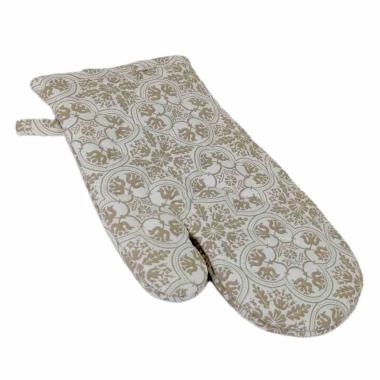 Guanto cucina fantasia fiori beige