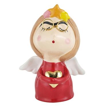 Angelo ceramica abito rosso occhiali 17 cm