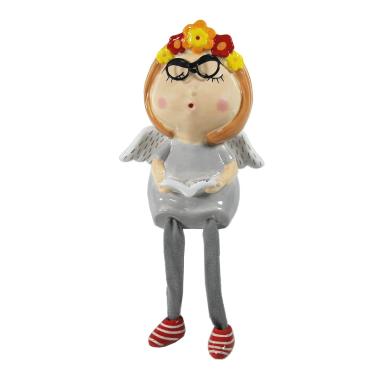 Angelo ceramica abito grigio gambe 17 cm
