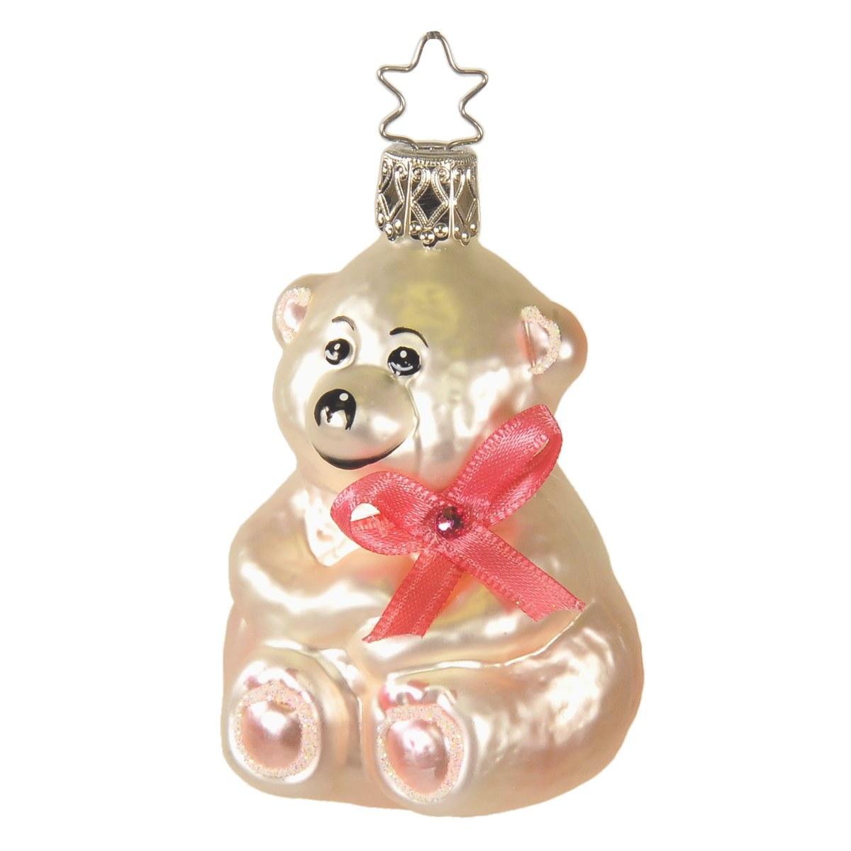 Pallina natalizia vetro collezione nascita rosa Set 3 pz