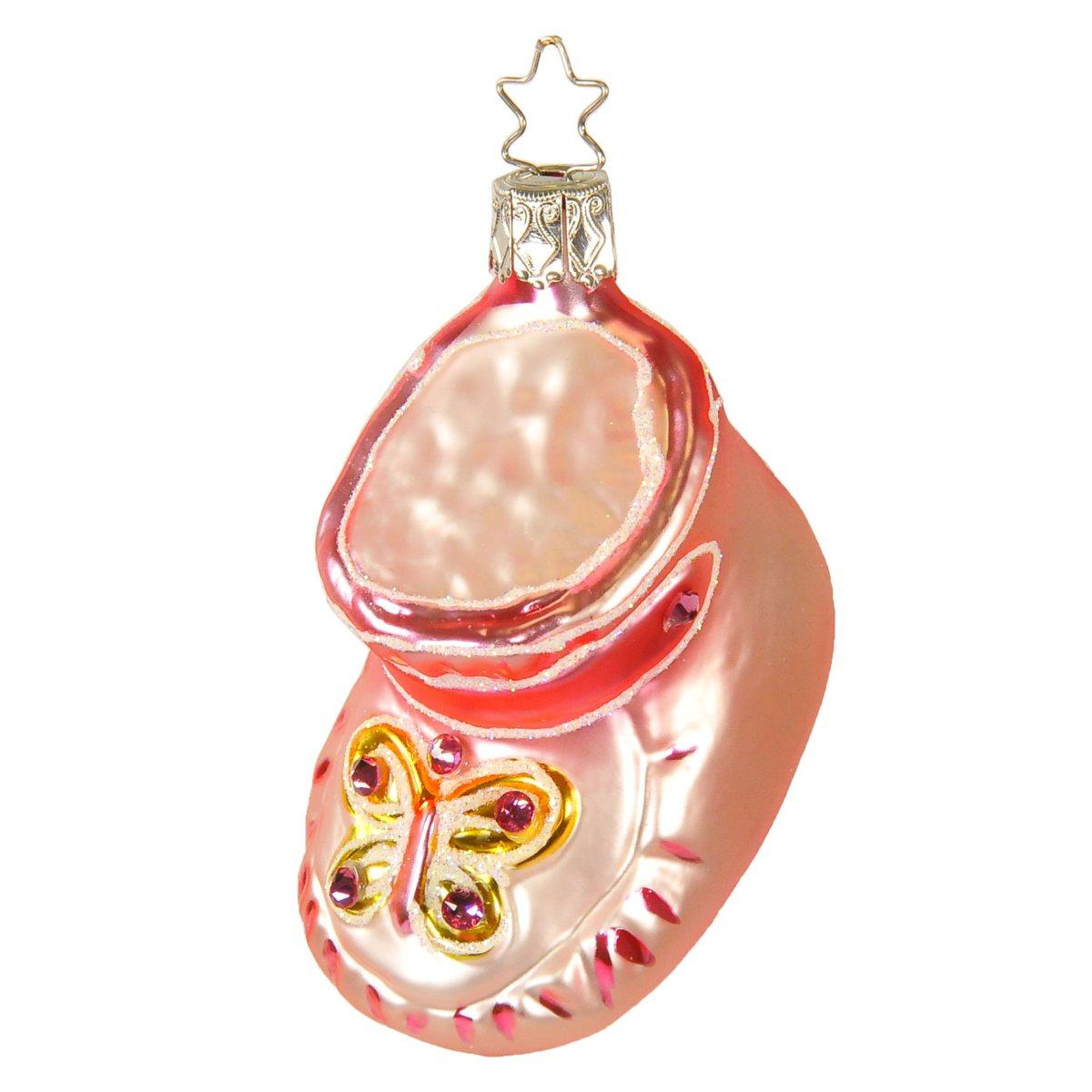 Pallina natalizia vetro collezione nascita rosa Set 3 pz
