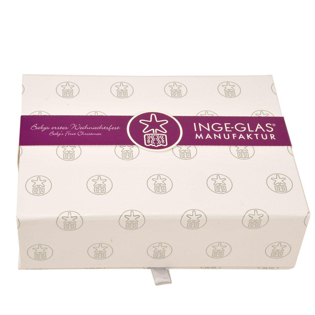 Pallina natalizia vetro collezione nascita rosa Set 3 pz