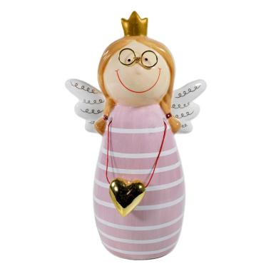Angelo ceramica abito rosa occhiali 26 cm